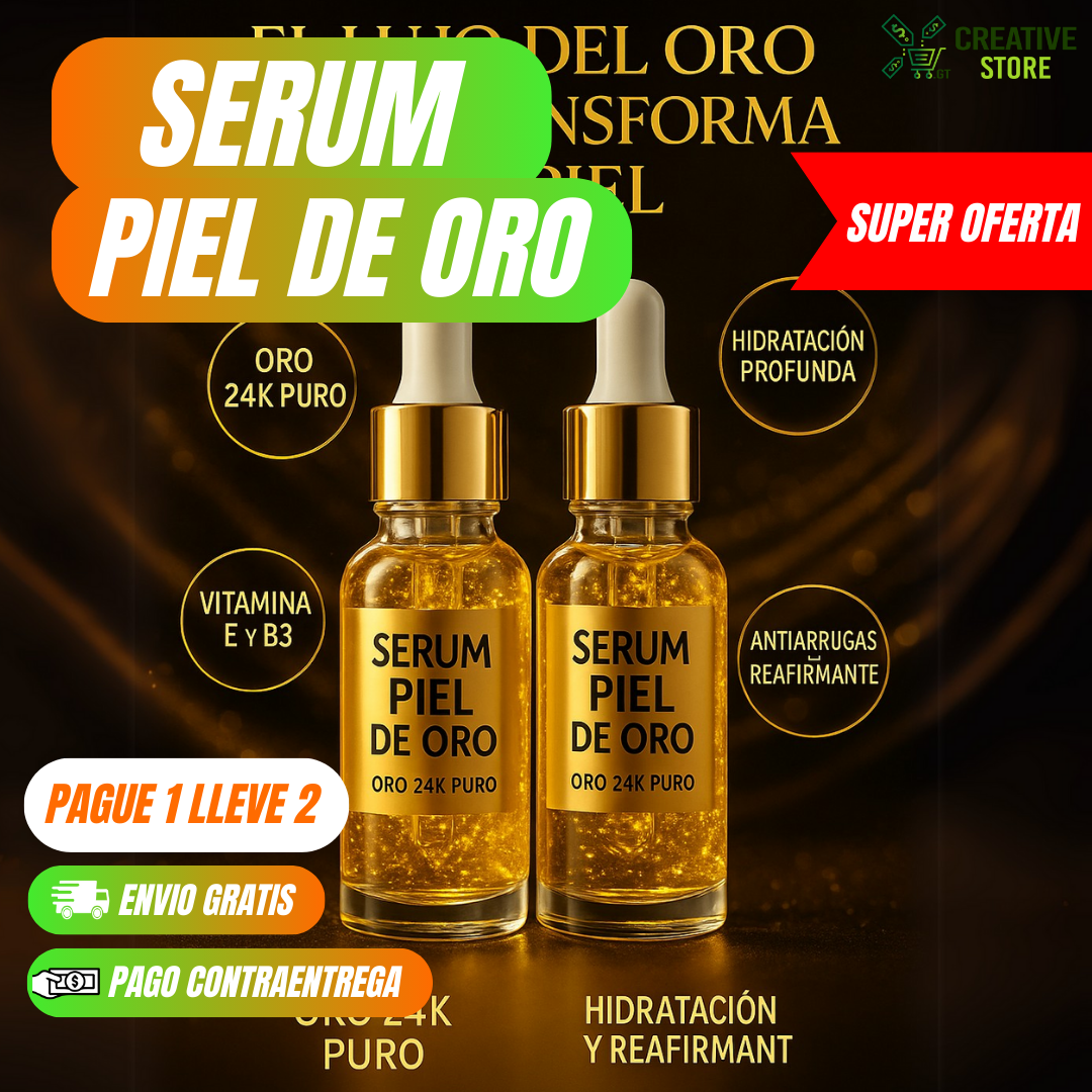 ✨ Lleva 2 Serum Antiarrugas Piel de Oro y Obtén REGALOS EXCLUSIVOS + ENVÍO GRATIS